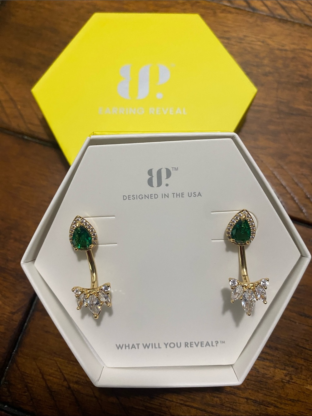 Bomb Party OG Originals Earrings - Lab Created Emerald - Gold Plating
